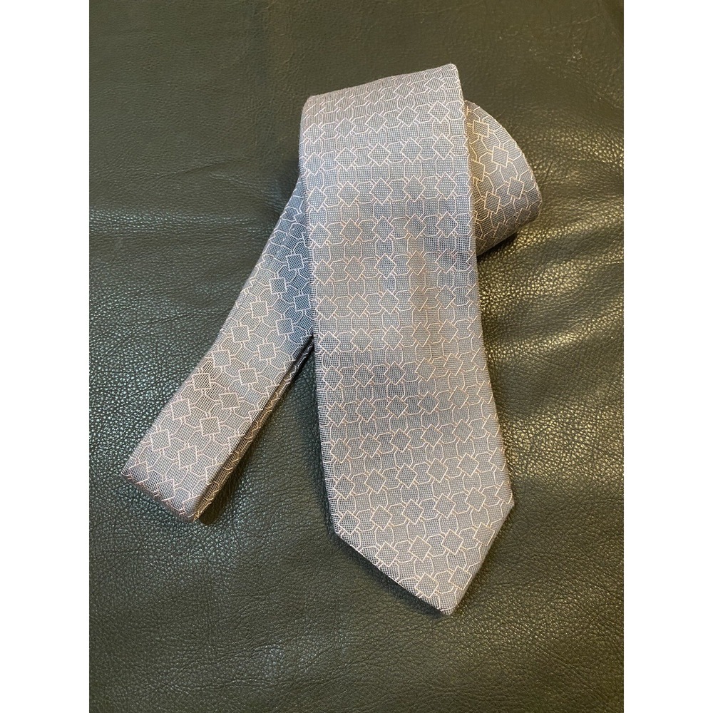 Michael Kors Men's Classic Silk Blend Tie Blue/Pink Geometric 56"L x 3"2/4 W NWT